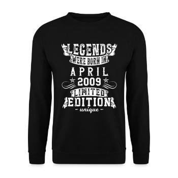 Anniversaire Avril 2009 Edition Limitée Millésime - Sweat-shirt Unisexe - noir - Devant - Alina (178cm) & Michal (187cm)