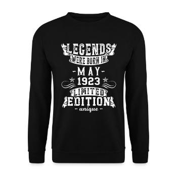 Anniversaire Mai 1923 Edition Limitée Vintage - Sweat-shirt Unisexe - noir - Devant - Alina (178cm) & Michal (187cm)