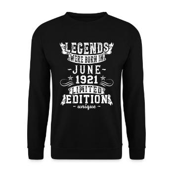 Birthday: June 1921 Limited Edition Vintage - Unisex Sweatshirt - black - Front - Alina (178cm) & Michal (187cm)