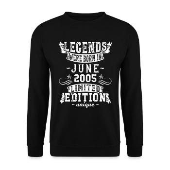 Birthday June 2005 year Limited Edition Vintage - Unisex Sweatshirt - black - Front - Alina (178cm) & Michal (187cm)