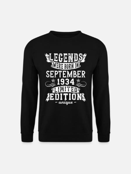 Geburtstag September 1934 Jahr Limited Edition - Unisex Pullover - Schwarz