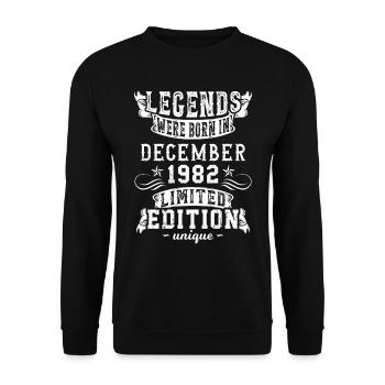Anniversaire Décembre 1982 année Edition Limitée - Sweat-shirt Unisexe - noir - Devant - Alina (178cm) & Michal (187cm)