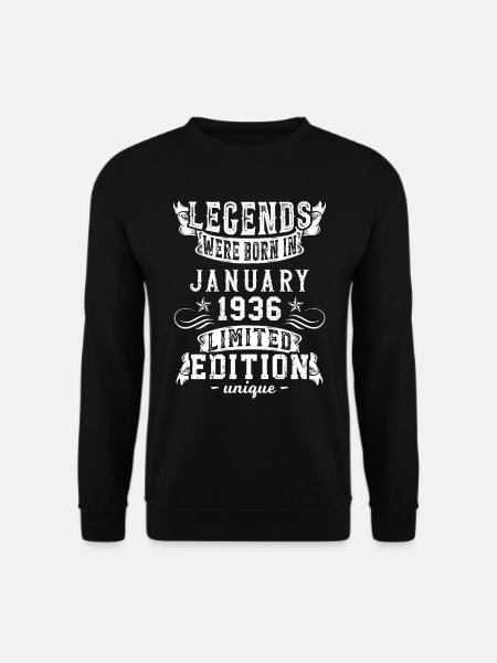 Geburtstag Januar 1936 Jahr Limited Edition - Unisex Pullover - Schwarz