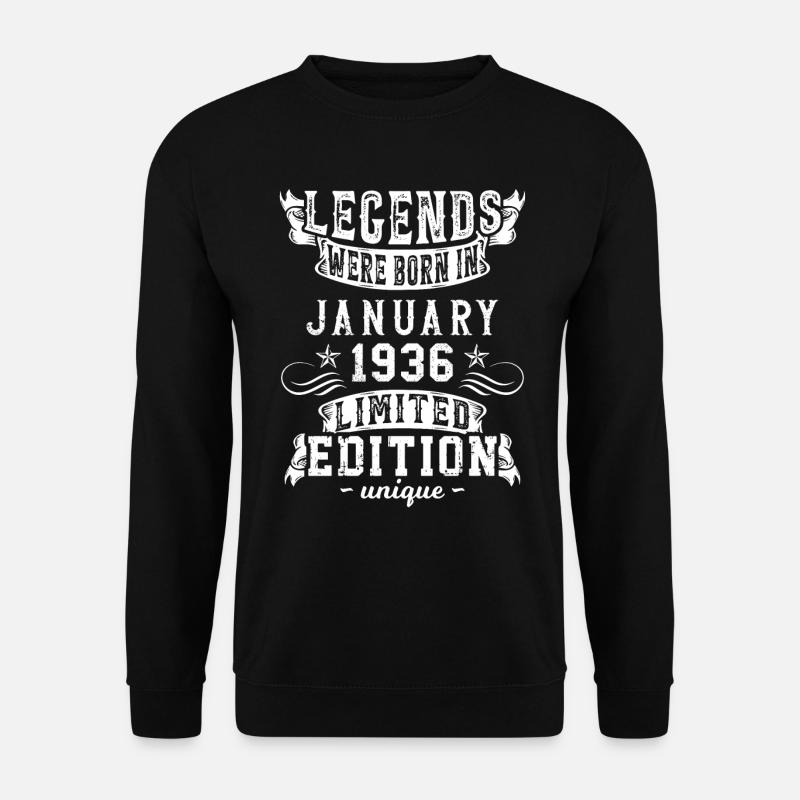 Geburtstag Januar 1936 Jahr Limited Edition - Unisex Pullover - Schwarz