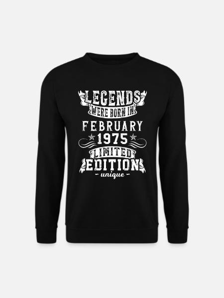 Geburtstag Februar 1975 Jahr Limited Edition - Unisex Pullover - Schwarz
