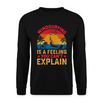Windsurfing Water Sports - Unisex Sweatshirt - black - Front - Alina (178cm) & Michal (187cm)