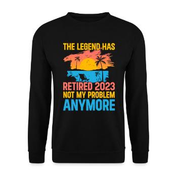 Die Legende geht in Rente Buchhaltung - Unisex Pullover - Schwarz - Vorne - Alina (178cm) & Michal (187cm)