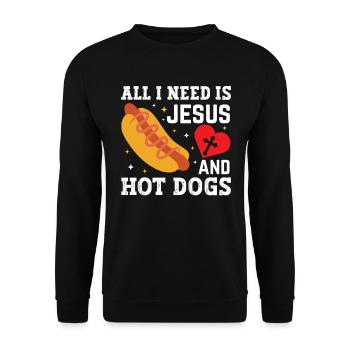 Manger des hot-dogs - pour les amateurs de délicieux hot-dogs - Sweat-shirt Unisexe - noir - Devant - Alina (178cm) & Michal (187cm)