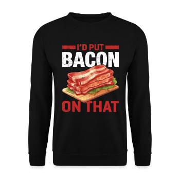 Bacon lover- I do bacon on it - Unisex Sweatshirt - black - Front - Alina (178cm) & Michal (187cm)