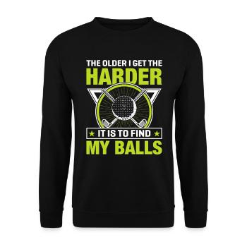 Playing golf is living!- Swing the golf club - Unisex Sweatshirt - black - Front - Alina (178cm) & Michal (187cm)