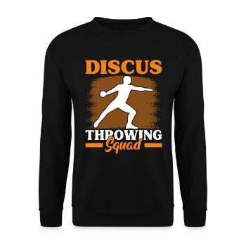 Diskuswerfen - mit Schwung zum Erfolg - Unisex Pullover - Schwarz - Vorne - Alina (178cm) & Michal (187cm)