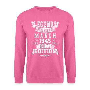 Anniversaire Mars 1945 année Edition Limitée - Sweat-shirt Unisexe - rose - Devant