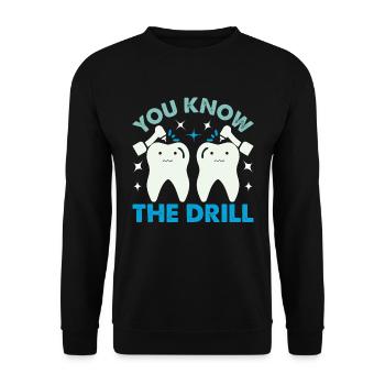 Dentist Dentist Teeth - Unisex Sweatshirt - black - Front - Alina (178cm) & Michal (187cm)