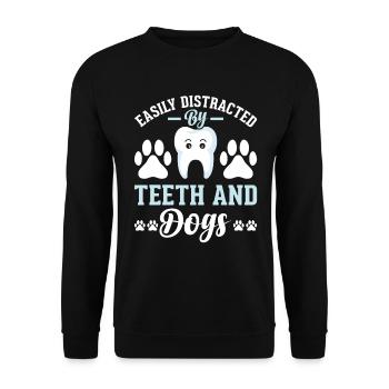 Dentist Dentist Teeth - Unisex Sweatshirt - black - Front - Alina (178cm) & Michal (187cm)