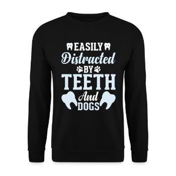 Dentist Dentist Teeth - Unisex Sweatshirt - black - Front - Alina (178cm) & Michal (187cm)