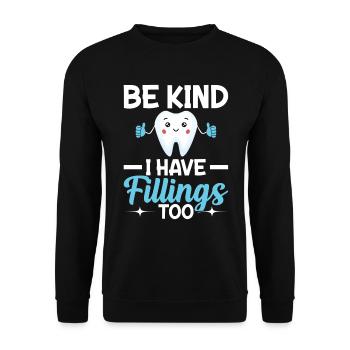 Dentist Dentist Teeth - Unisex Sweatshirt - black - Front - Alina (178cm) & Michal (187cm)