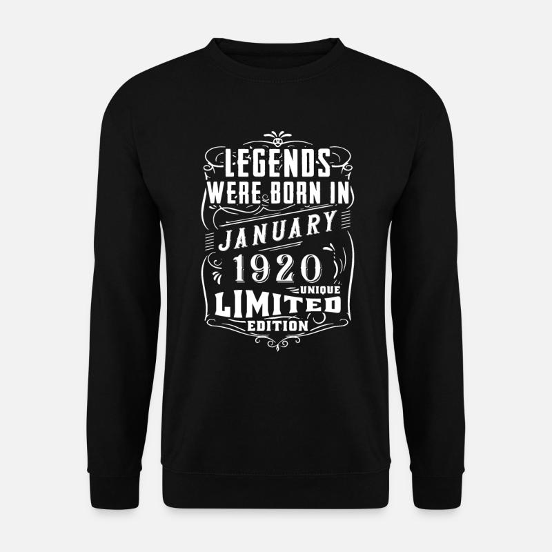 Geburtstag Januar 1920 Jahr Limited Edition - Unisex Pullover - Schwarz