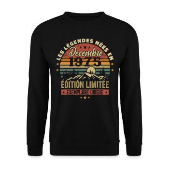 Cadeau Anniversaire Décembre 1975 - Decembre 1975 - Sweat-shirt Unisexe - noir - Devant - Alina (178cm) & Michal (187cm)