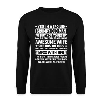Enkelsohn und Großeltern - Eine besondere Bindung - Unisex Pullover - Schwarz - Vorne - Alina (178cm) & Michal (187cm)