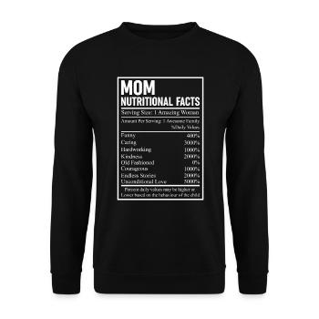Mom Nutritional Facts - Unisex Sweatshirt - black - Front - Alina (178cm) & Michal (187cm)