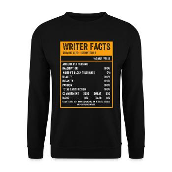 Writer - Storyteller Facts - Unisex Sweatshirt - black - Front - Alina (178cm) & Michal (187cm)