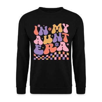 In My Aunt Era Baby Announcement for Aunt Mother's - Unisex Sweatshirt - black - Front - Alina (178cm) & Michal (187cm)