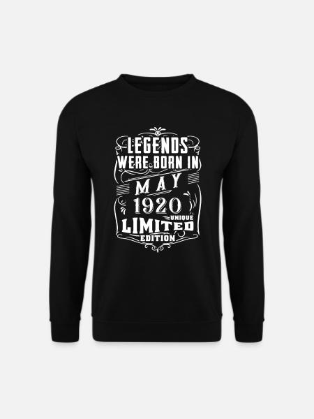 Geburtstag Mai 1920 Jahr Limited Edition - Unisex Pullover - Schwarz