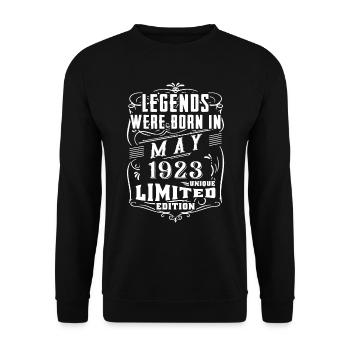 Anniversaire Mai 1923 Année Edition Limitée - Sweat-shirt Unisexe - noir - Devant - Alina (178cm) & Michal (187cm)
