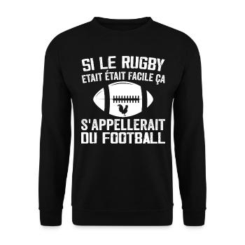Wenn Rugby einfach wäre, würde es Fußball heißen - Unisex Pullover - Schwarz - Vorne - Alina (178cm) & Michal (187cm)