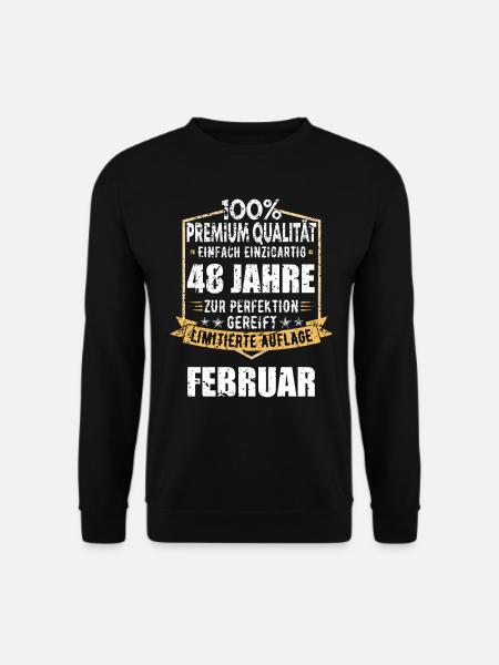 48. Geburtstag FEBRUAR Jahrgang 1976 Geschenkidee - Unisex Pullover - Schwarz
