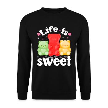 Les oursons en gélatine rendent la vie plus douce - Sweat-shirt Unisexe - noir - Devant - Alina (178cm) & Michal (187cm)