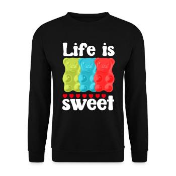 Les oursons en gélatine rendent la vie plus douce - Sweat-shirt Unisexe - noir - Devant - Alina (178cm) & Michal (187cm)