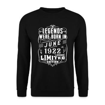 Birthday June 1922 Year Limited Edition - Unisex Sweatshirt - black - Front - Alina (178cm) & Michal (187cm)
