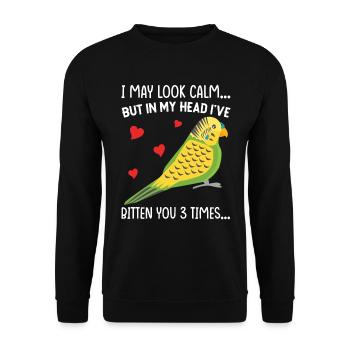 Perruche ondulée, ami à plumes, observation des oiseaux - Sweat-shirt Unisexe - noir - Devant - Alina (178cm) & Michal (187cm)
