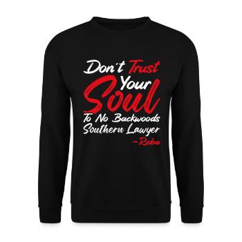 Anwalt Rechtsanwalt aus dem Süden nicht vertrauen - Unisex Pullover - Schwarz - Vorne - Alina (178cm) & Michal (187cm)