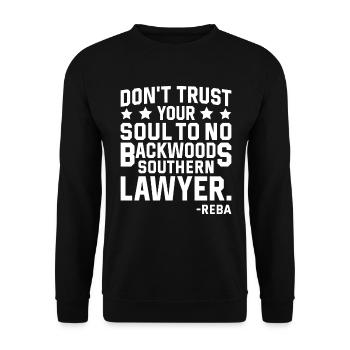 Anwalt Rechtsanwalt aus dem Süden nicht vertrauen - Unisex Pullover - Schwarz - Vorne - Alina (178cm) & Michal (187cm)