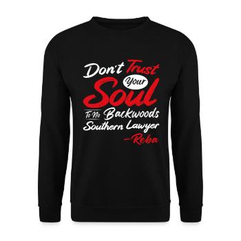 Anwalt Rechtsanwalt aus dem Süden nicht vertrauen - Unisex Pullover - Schwarz - Vorne - Alina (178cm) & Michal (187cm)