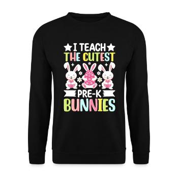 Easter Bunny Little Cute Bunny - Unisex Sweatshirt - black - Front - Alina (178cm) & Michal (187cm)