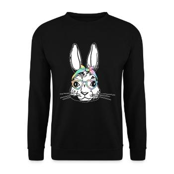Easter Bunny Care for Little Cute Bunnies - Unisex Sweatshirt - black - Front - Alina (178cm) & Michal (187cm)