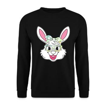 Easter Bunny Care for Little Cute Bunnies - Unisex Sweatshirt - black - Front - Alina (178cm) & Michal (187cm)