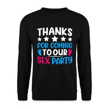 Gender Reveal Geschlechtsenthüllung Boy or Girl - Unisex Sweatshirt - black - Front - Alina (178cm) & Michal (187cm)