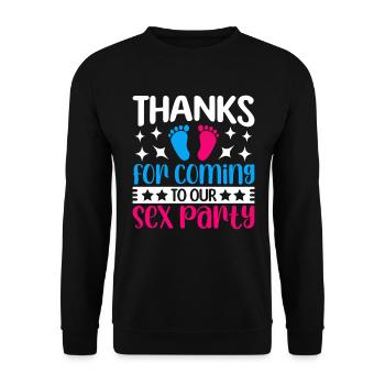 Gender Reveal Geschlechtsenthüllung Boy or Girl - Unisex Sweatshirt - black - Front - Alina (178cm) & Michal (187cm)