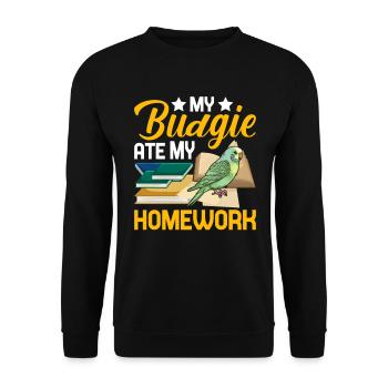 Ma perruche a mangé les devoirs - Sweat-shirt Unisexe - noir - Devant - Alina (178cm) & Michal (187cm)