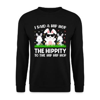 Joyeuses Pâques avec le lapin de Pâques - Sweat-shirt Unisexe - noir - Devant - Alina (178cm) & Michal (187cm)