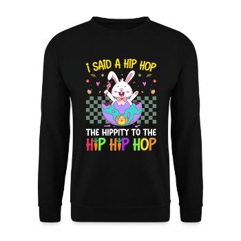 Joyeuses Pâques avec le lapin de Pâques - Sweat-shirt Unisexe - noir - Devant - Alina (178cm) & Michal (187cm)