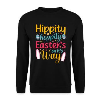 Joyeuses Pâques avec le lapin de Pâques - Sweat-shirt Unisexe - noir - Devant - Alina (178cm) & Michal (187cm)
