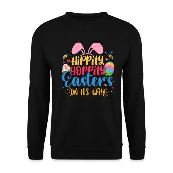 Joyeuses Pâques avec le lapin de Pâques - Sweat-shirt Unisexe - noir - Devant - Alina (178cm) & Michal (187cm)