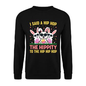 Joyeuses Pâques avec le lapin de Pâques - Sweat-shirt Unisexe - noir - Devant - Alina (178cm) & Michal (187cm)