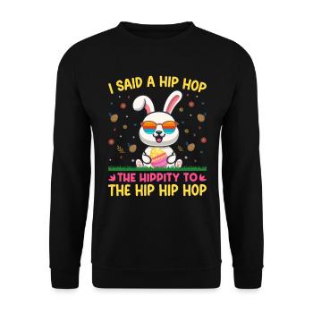 Joyeuses Pâques avec le lapin de Pâques - Sweat-shirt Unisexe - noir - Devant - Alina (178cm) & Michal (187cm)
