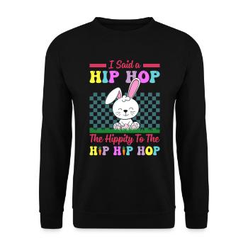 Joyeuses Pâques avec le lapin de Pâques - Sweat-shirt Unisexe - noir - Devant - Alina (178cm) & Michal (187cm)